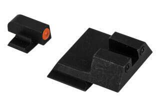 Night Fission Glow Dome M&P Shield night sight set features a square rear and orange front